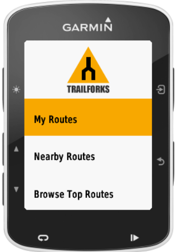 trailforks on garmin 520