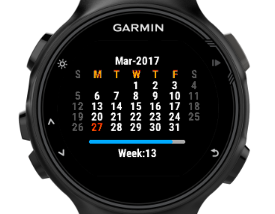 fenix 5 calendar widget