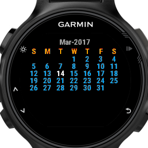 fenix 5 calendar widget