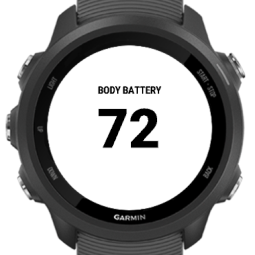 Body battery 2024 garmin 645