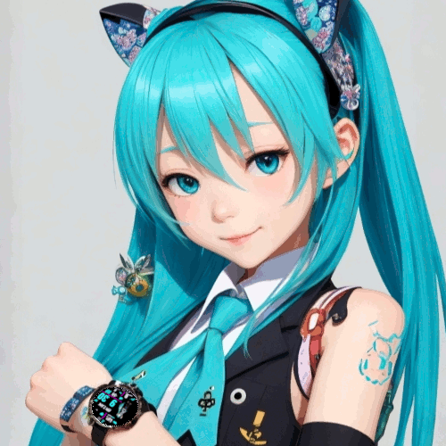 初音ミクのウォッチフェイス 高彩色 | Garmin Connect IQ